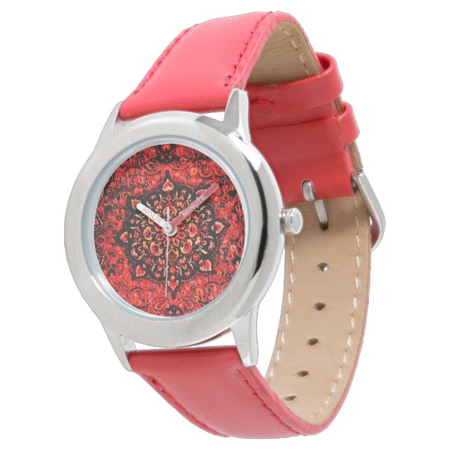 Persian carpet look in rose tinted field  watch (Angled)