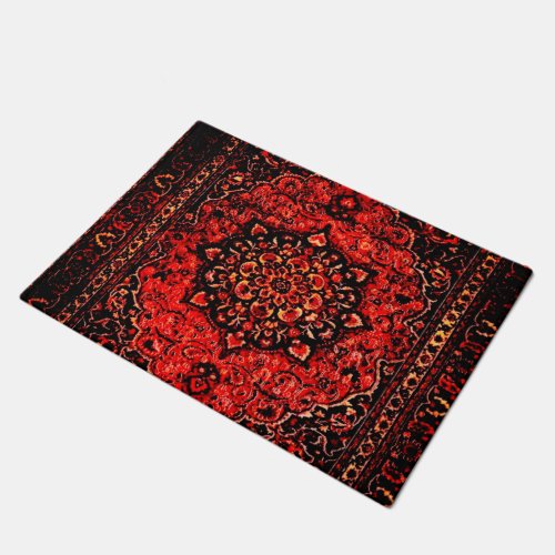 Persian carpet look with  rose  field    doormat