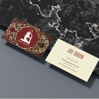 Persian carpet look - yoga woman business card
