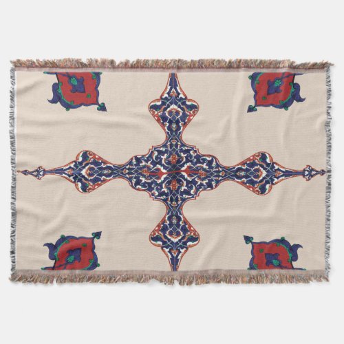 Persian Carpet motif Throw Blanket