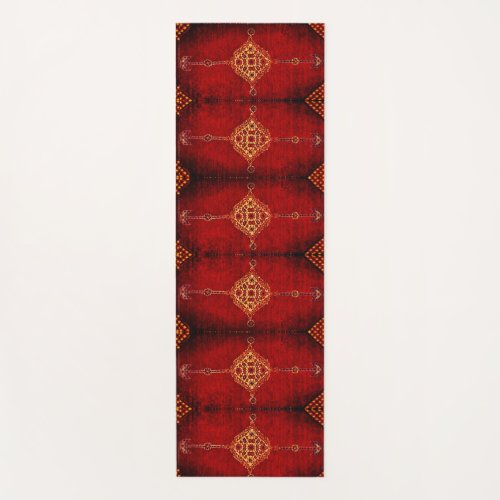 Persian carpet motifs  _  grunge look  yoga mat