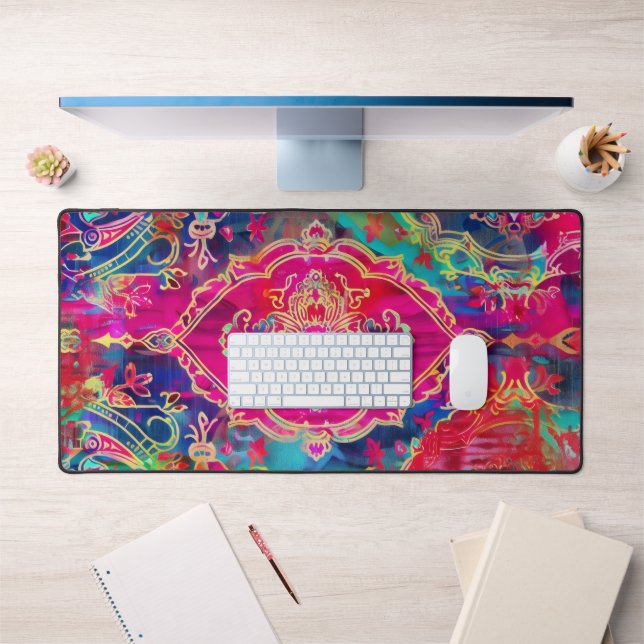 Persian Carpet Neon Colors Desk Mat (Office 1)