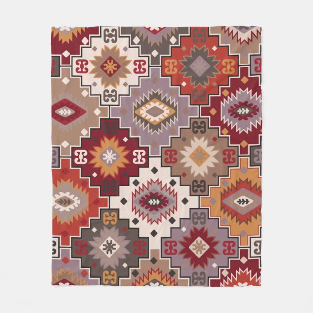 Persian carpet original design, tribal texture. Ea Fleece Blanket (Front)