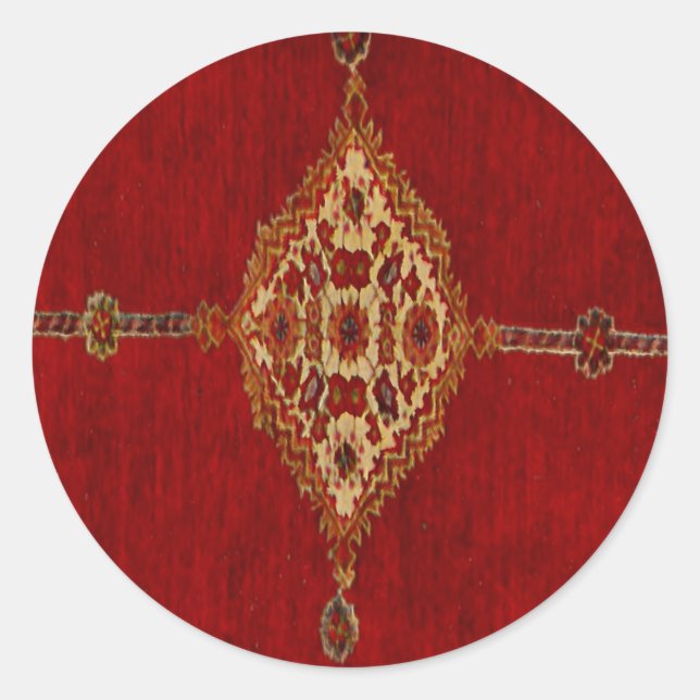 Persian carpet pattern classic round sticker (Front)