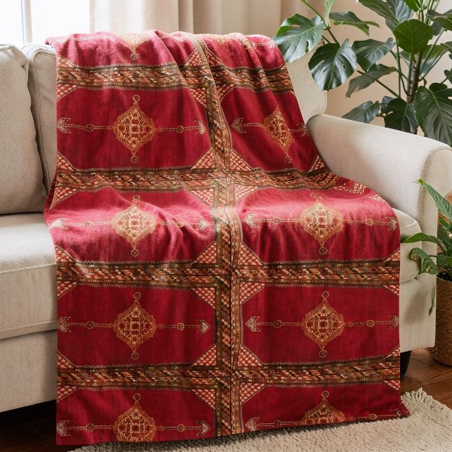 Persian carpet pattern fleece blanket (Creator Uploaded)