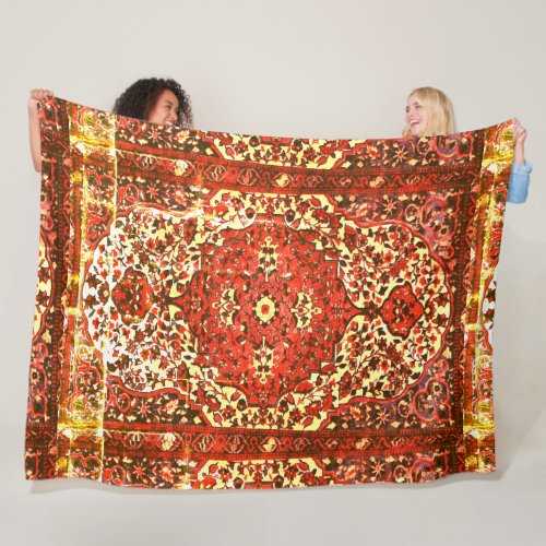 Persian carpet pattern _  grunge look fleece blanket