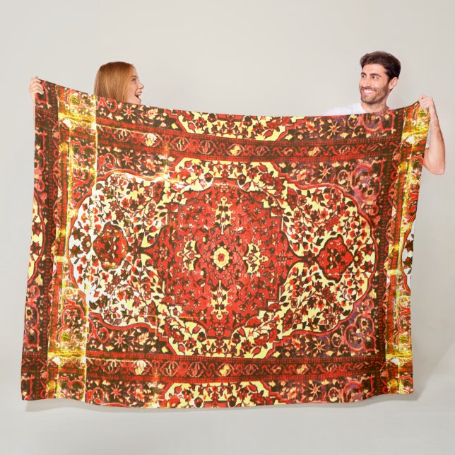 Persian carpet pattern -  grunge look fleece blanket (In Situ)