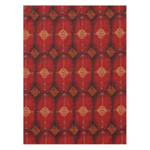 Persian carpet pattern in red tablecloth