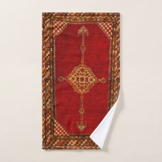 Persian carpet pattern look bath towel set