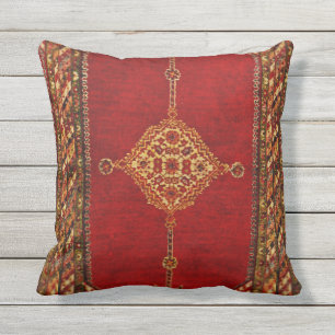 Persian carpet pattern throw pillow