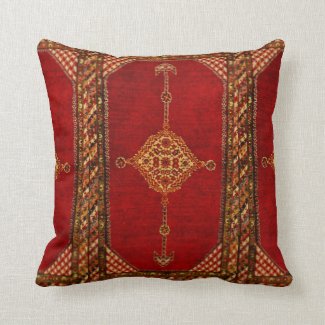 Persian carpet pattern throw pillow