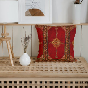 Persian carpet pattern throw pillow