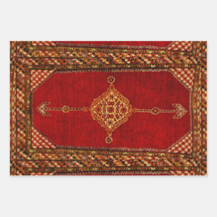 Persian carpet pattern wrapping paper sheets