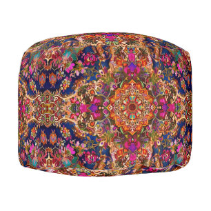 Persian Carpet Purple Abstract Pattern Pouf