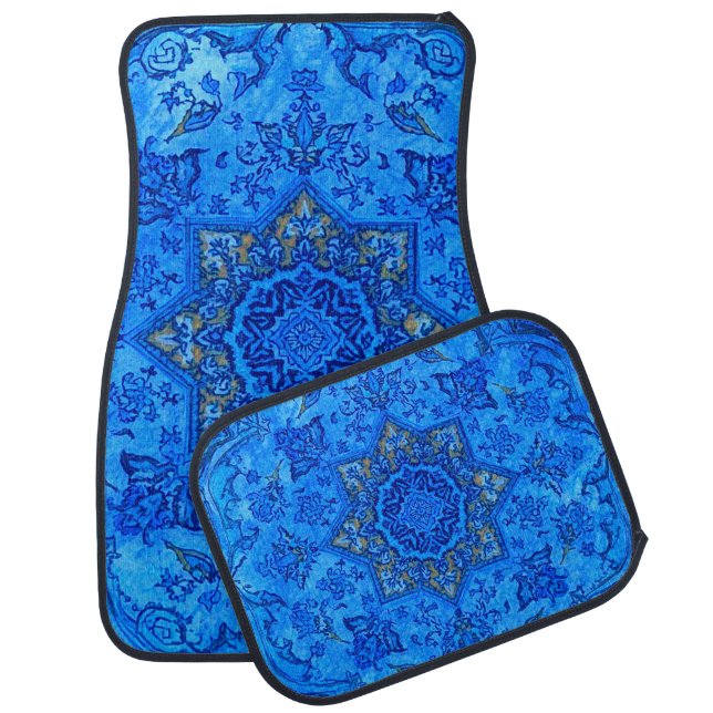 Persian Carpet Style  in Blues  Car Floor Mat (Set)