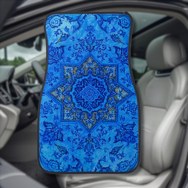 Persian Carpet Style  in Blues  Car Floor Mat (Creator Uploaded)