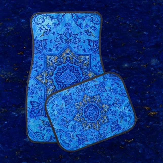 Persian Carpet Style  in Blues  Car Floor Mat (Creator Uploaded)