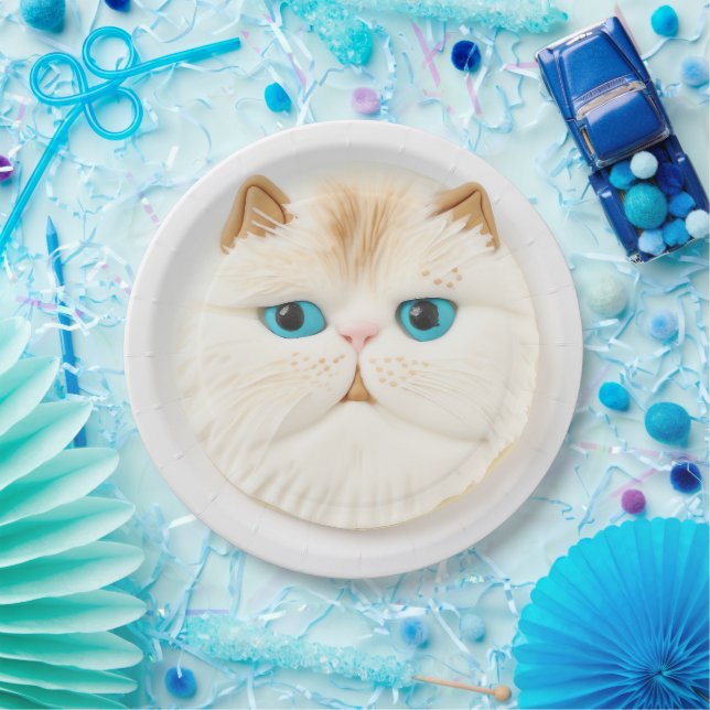 Persian Cat 3D Inspired Paper Plates (Party)