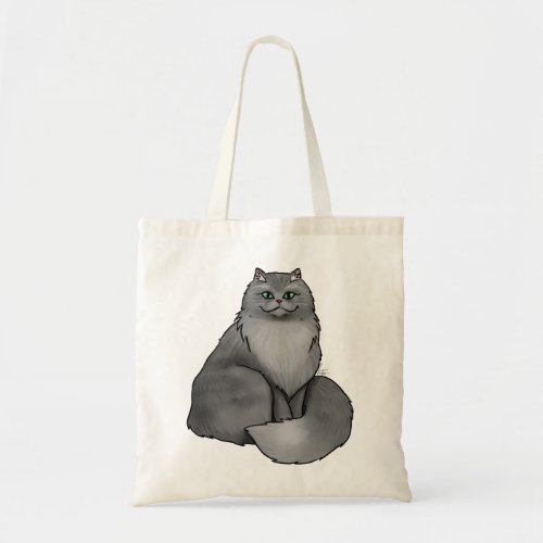 Persian Cat Black Tote Bag