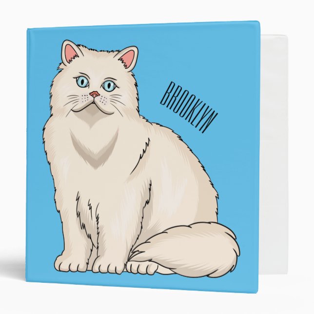 Persian cat cartoon illustration   3 ring binder (Front/Inside)