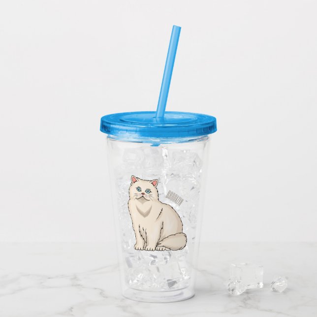 Persian cat cartoon illustration  acrylic tumbler (Back Ice)