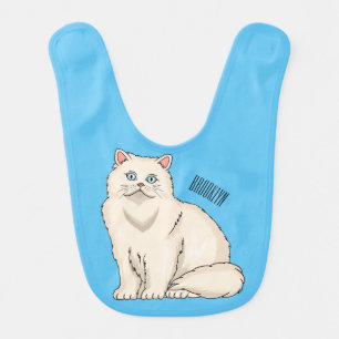 Persian cat cartoon illustration  baby bib