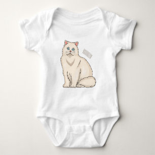 Persian cat cartoon illustration baby bodysuit