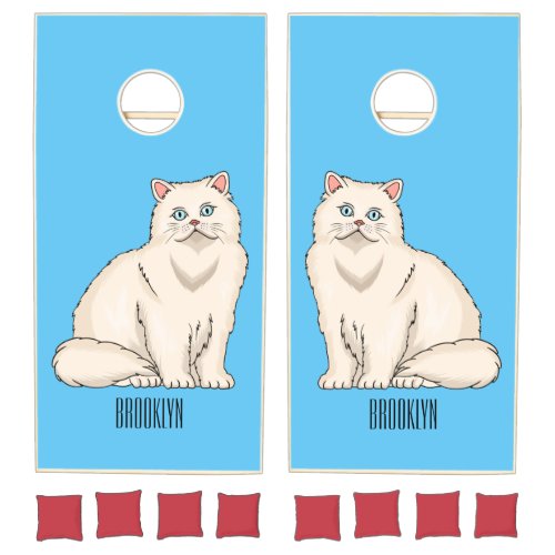 Persian cat cartoon illustration  cornhole set