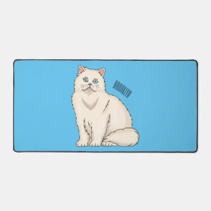 Persian cat cartoon illustration desk mat