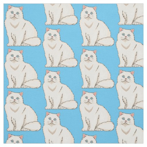 Persian cat cartoon illustration  fabric