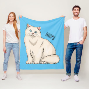 Persian cat cartoon illustration fleece blanket
