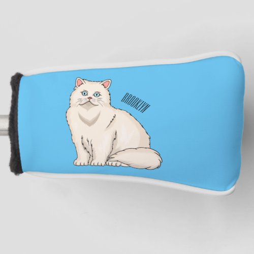 Persian cat cartoon illustration golf head cover