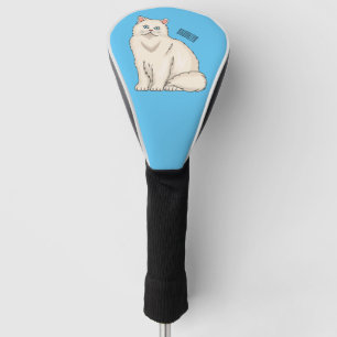 Persian cat cartoon illustration golf head cover