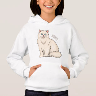 Persian cat cartoon illustration hoodie