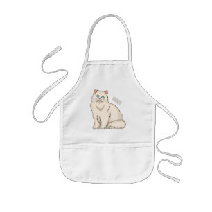 Persian cat cartoon illustration  kids' apron