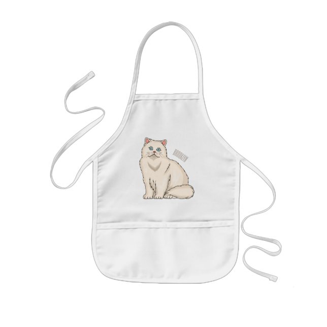Persian cat cartoon illustration  kids' apron (Front)