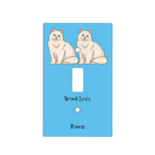 Persian cat cartoon illustration  light switch cover