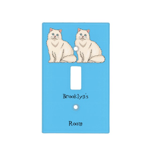 Persian cat cartoon illustration  light switch cover (Front)