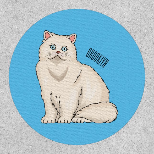 Persian cat cartoon illustration  patch (Front)
