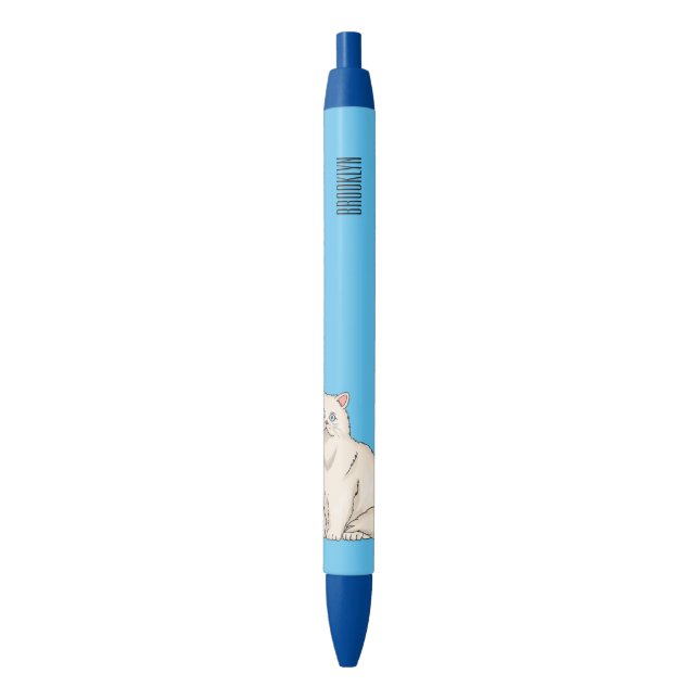 Persian cat cartoon illustration  pen (Front Vertical)