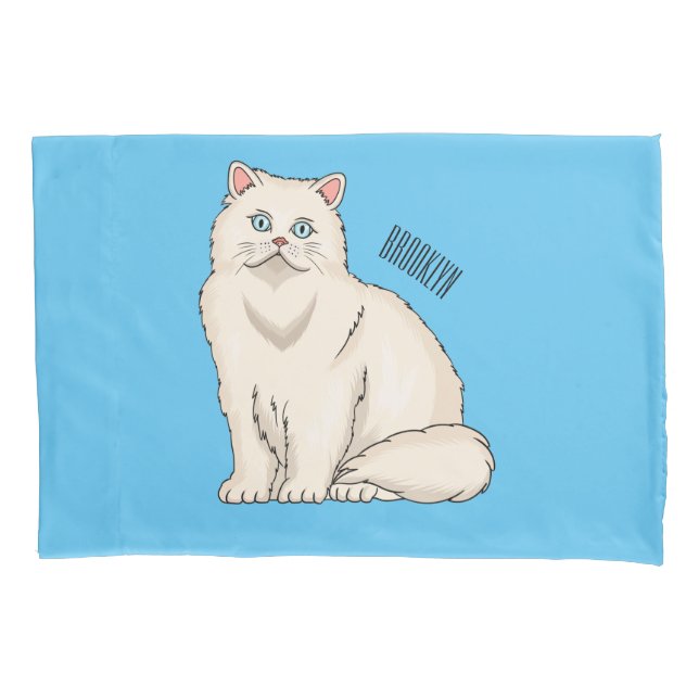 Persian cat cartoon illustration  pillow case (Front)