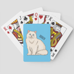 Persian cat cartoon illustration poker cards