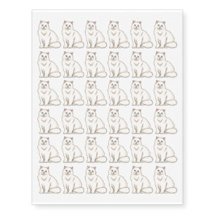 Persian cat cartoon illustration temporary tattoos
