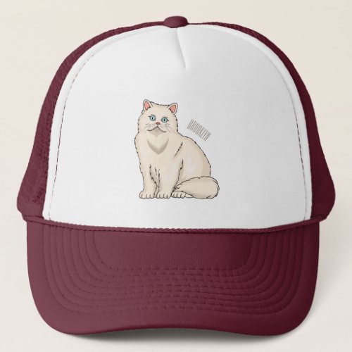 Persian cat cartoon illustration trucker hat