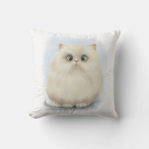 Persian Cat Cartoon Throw Pillow