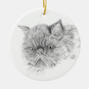 persian cat ceramic ornament