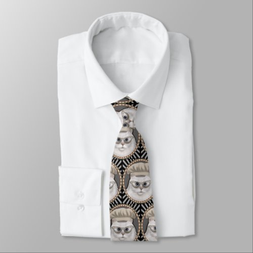 Persian Cat Chef Neck Tie