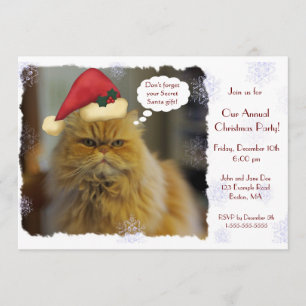 Persian Cat Christmas Invitations