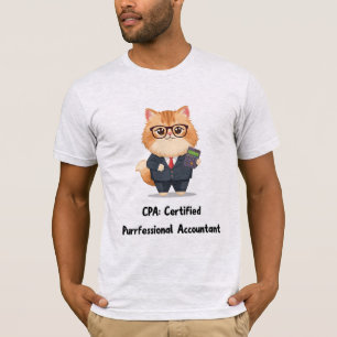 Persian Cat CPA Accountant Finance Humor T-Shirt