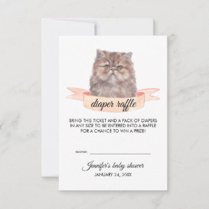 Persian Cat Diaper Raffle Invitation